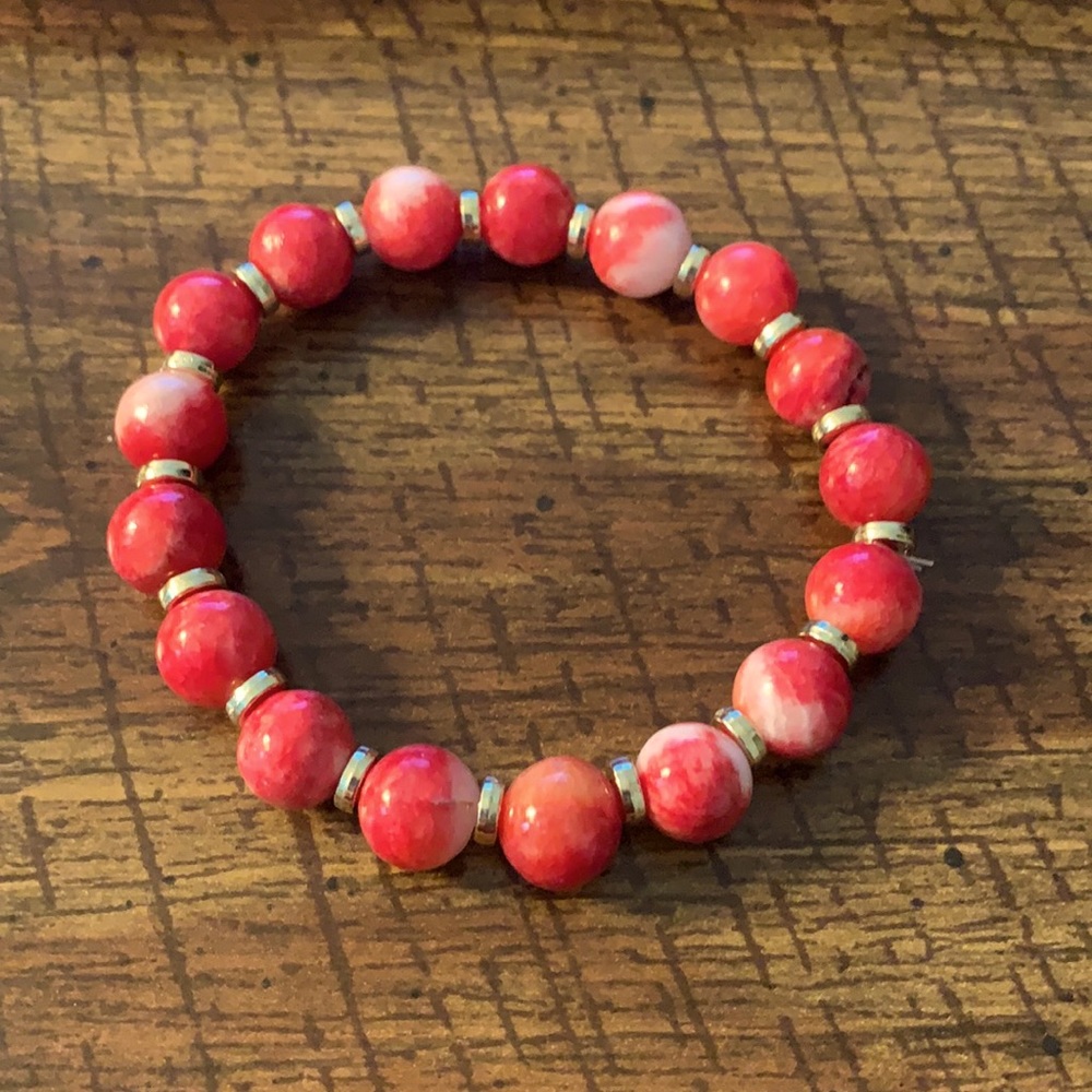 Handmade unique semi precious beaded bracelet